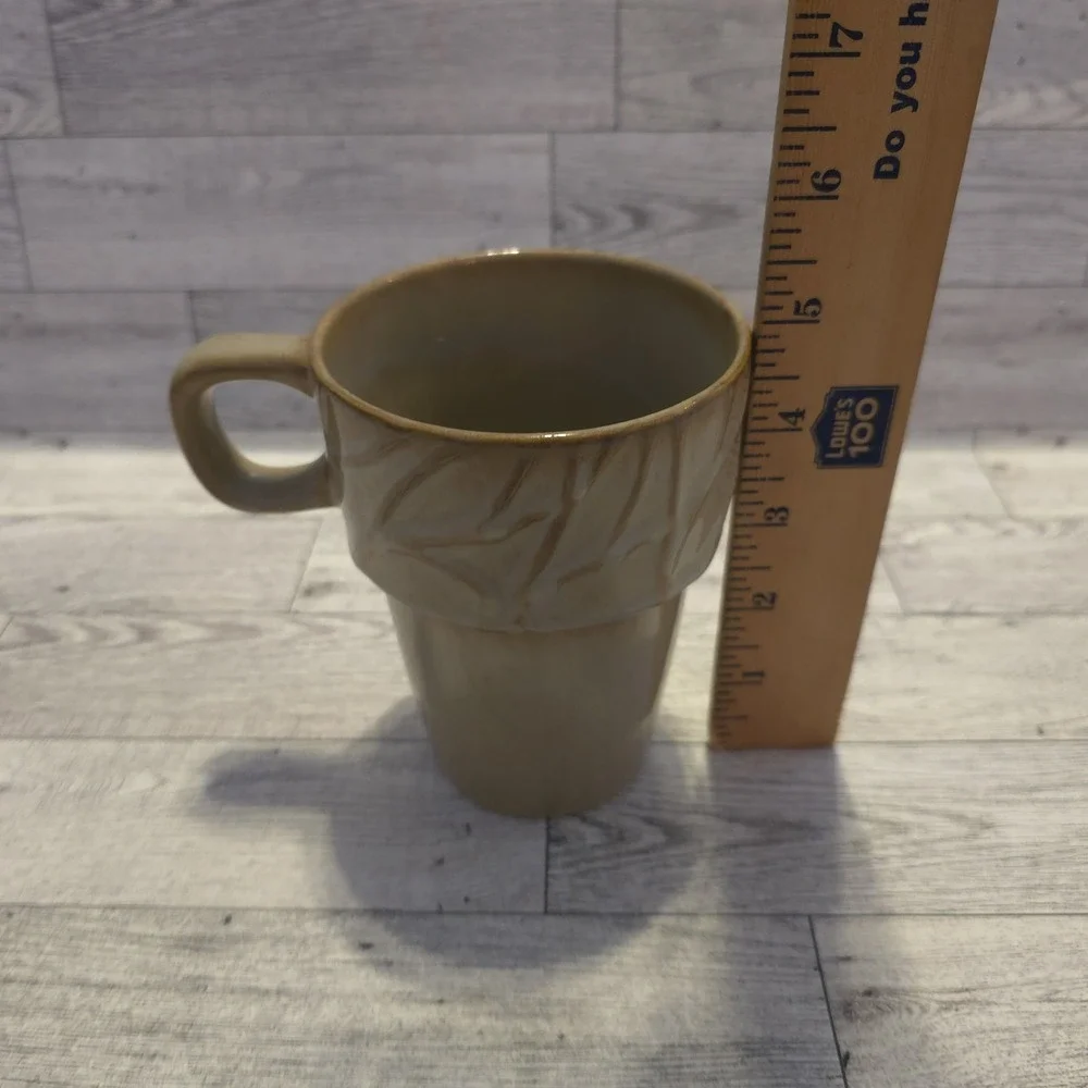 Rare MercAsia Ceramic Nesting Shabby‎ Coffee Mug 16 oz. Cup Stackable